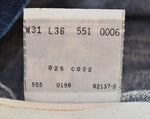 リーバイス Levi's 90s 551ZXX バレンシア工場 ボタン裏555 BIGE Made in USA 90's オフセット ビッグE USA製 デニム ブルー 31/36 103MB-646