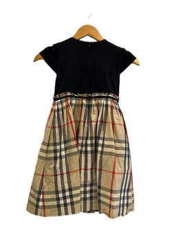 バーバリー Burberry チェック柄 切替 ワンピース 黒 BM334-792-52 ワンピース チェック ベージュ 101KT-15