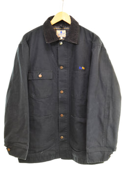 アベイシングエイプ A BATHING APE  00s 襟コーデュロイ ブランケットカバーオール ジャケット ネイビー Lサイズ 103MT-3516