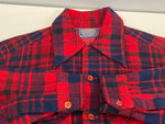 ペンドルトン PENDLETON  70's 70年代 オープンカラー ボードシャツ ウールシャツ 開襟 チェック vintage ヴィンテージ アメリカ製 MADE IN USA 長袖シャツ レッド Sサイズ 101MT-4191