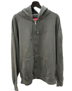 シュプリーム SUPREME 24SS Overdyed Small Box Zip-Up Hooded Sweatshirt オーバーダイ スモール ボックス ジップアップ フーディ 黒 パーカ ロゴ ブラック Lサイズ 104MT-1727