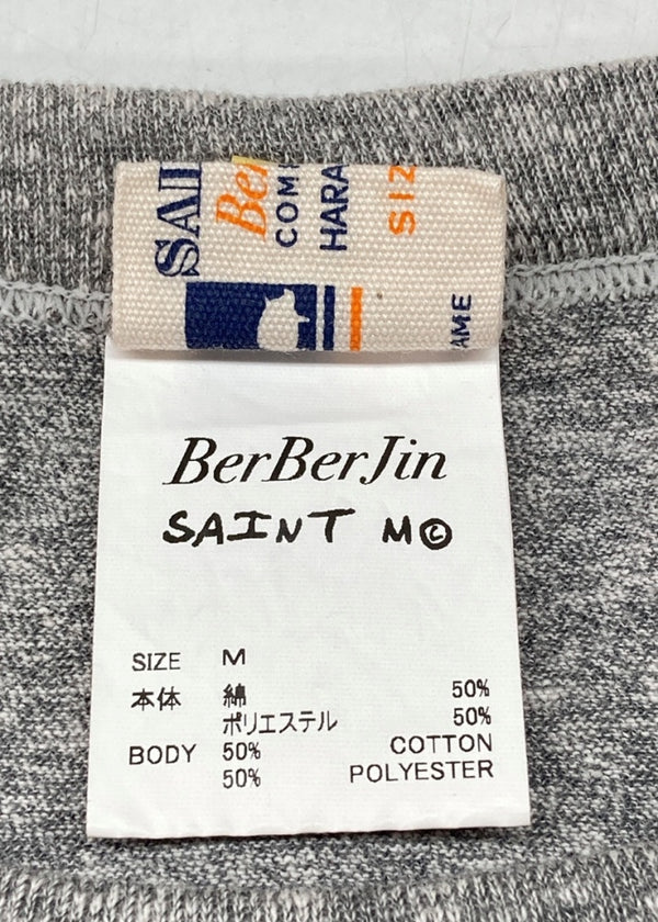 セントマイケル SAINT MICHAEL 25SS × BerBerJin ベルベルジン BJ_SS YOUNG TEE ヤング Tシャツ 霜降りグレー 半袖 カットソー 灰 SM-HR8-0000-C37 Tシャツ ロゴ グレー Mサイズ 104MT-1300