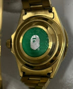 アベイシングエイプ A BATHING APE® BAPEX サルマリーナ ブラック×ゴールド 自動巻き オートマチック メンズ腕時計105watch-53