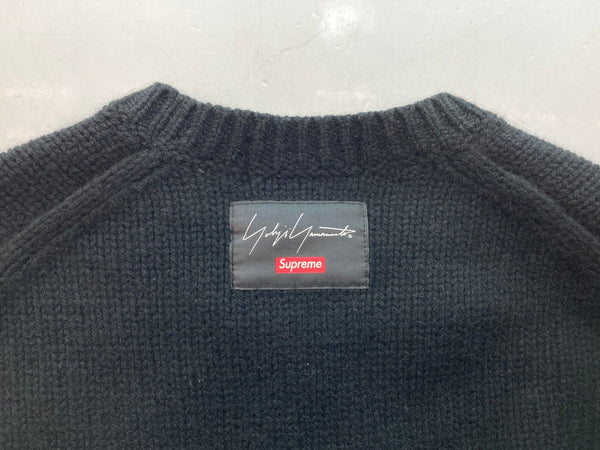 シュプリーム SUPREME 20AW Yohji Yamamoto ヨウジヤマモト Sweater 牡丹 ロゴ ニット 黒 セーター ロゴ ブラック Mサイズ 104MT-26