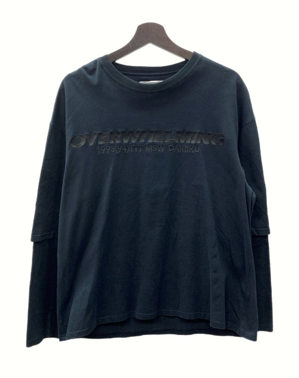 ティーモダンストリートウェア TTT MSW × DAIRIKU ダイリク Layered L/S Tshirt レイヤード Tシャツ ロンT 長袖 重ね着 黒 TD03C ロンT ロゴ ブラック フリーサイズ 104MT-1086