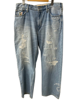 エクストララージ X-LARGE Tom And Jerry ダメージ加工 ワイド デニム パンツ 101241031022 デニム ブルー 201MB-937