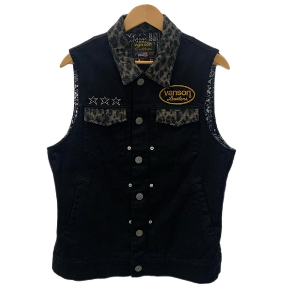 VANSON バンソンデニムベスト（Ｌ） ☆VANSON バンソン デニム裏地付ベスト☆ジーンズ ベスト Lサイズ