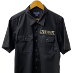 アイアンハート Iron Heart プリントワークシャツ  半袖シャツ ロゴ ブラック Sサイズ 201MT-2521