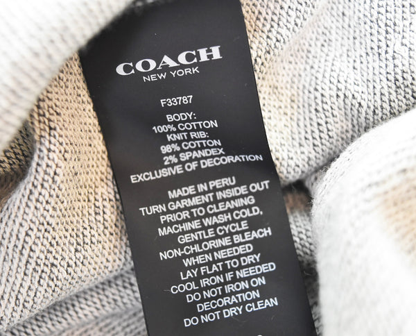 コーチ COACH SKULL スカル 刺繍 プリントスウェット スウェット グレー Mサイズ 103MT-3270