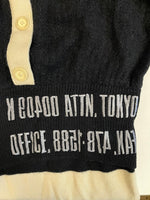 カンサイヤマモト KANSAI YAMAMOTO 山本寛斎 ヴィンテージ ニットワンピース ボーダー Vネック ドッキングデザイン 日本製 レトロ ワンピース ブラック Mサイズ 101LT-167