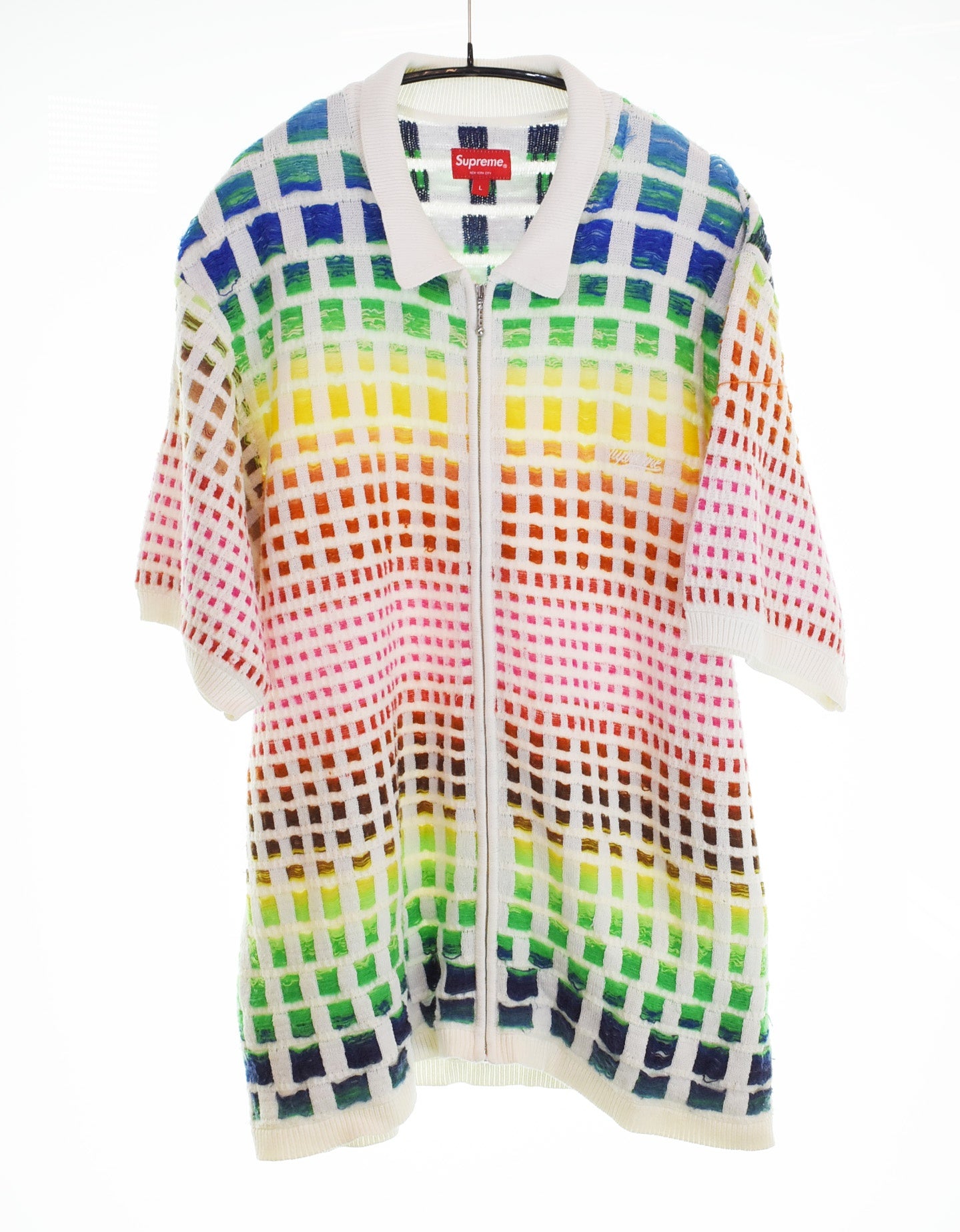 Supreme Gradient Grid Zip Up Polo Lサイズ シュプリーム SUPREME 23SS GRADIENT GRID ZIP UP POLO ジップアップ