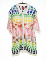 シュプリーム SUPREME 23SS GRADIENT GRID ZIP UP POLO ジップアップ ポロ シャツ ニット  L 半袖ポロシャツ マルチカラー 103MT-3443