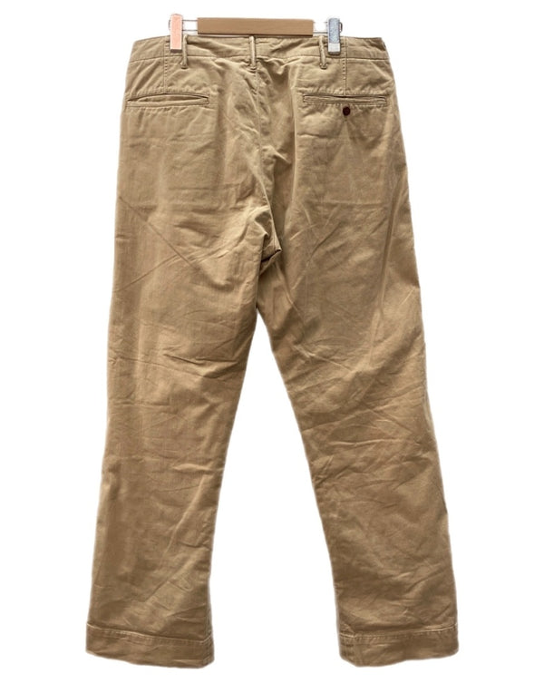 ダブルアールエル RRL OFFICER CHINO オフィサーズ チノ ボタンフライ フィールドチノ Ralph Lauren 薄茶 無地 チノパン ベージュ サイズ 33/32 104MB-381