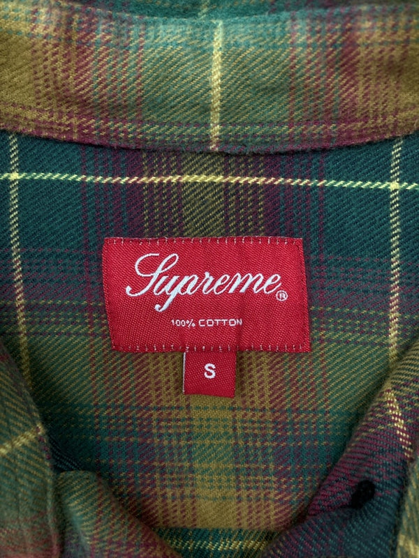 シュプリーム SUPREME 15SS Shadow Plaid Flannel Shirt シャドー プラッド フランネル シャツ ボタンダウン 胸ポケット 長袖シャツ チェック マルチカラー Sサイズ 104MT-779