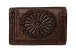 ダブルアールエル RRL TOOLED LEATHER CARD WALLET ツールド レザー カード ウォレット カードケース レザー 茶 財布・ケース クレジットカードケース 総柄 ブラウン 104W-25