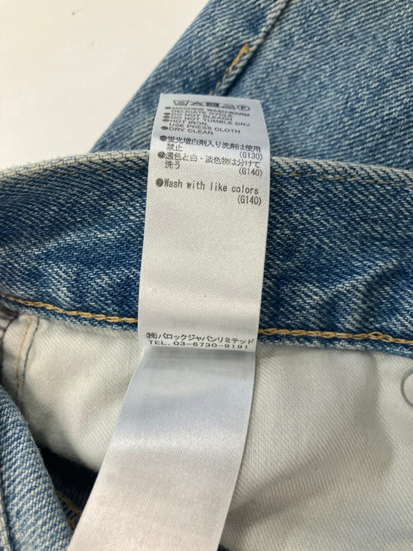 スロー バイ スライ THROW by SLY THROW J/W CURVE TUCKED PT ジャストウエスト カーブ タックド パンツ デニム ブルー 1 101LB-23