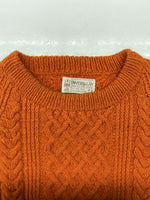 インバーアラン INVERALLAN Cable Knit ケーブル ニット セーター カーディガン クルーネック セーター 無地 オレンジ 104MT-880