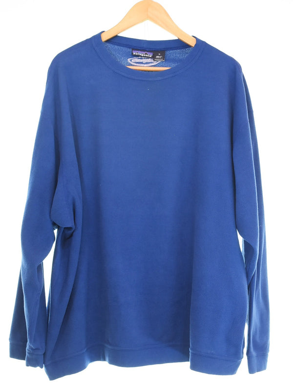パタゴニア PATAGONIA 00's micro D-luxe crew USA製  マイクロ Dラックス プルオーバー フリース シンチラ スウェット ブルー LLサイズ 103MT-3407