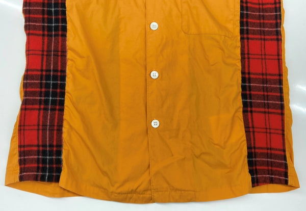 コムデギャルソン COMME des GARCONS HOMME 01AW WOOL 切り替え L/S SHIRT 長袖 シャツ 田中オム ドッキング リバーシブル ボタン ジップアップ 黄 赤 HC-B027 長袖シャツ チェック イエロー 104MT-1691