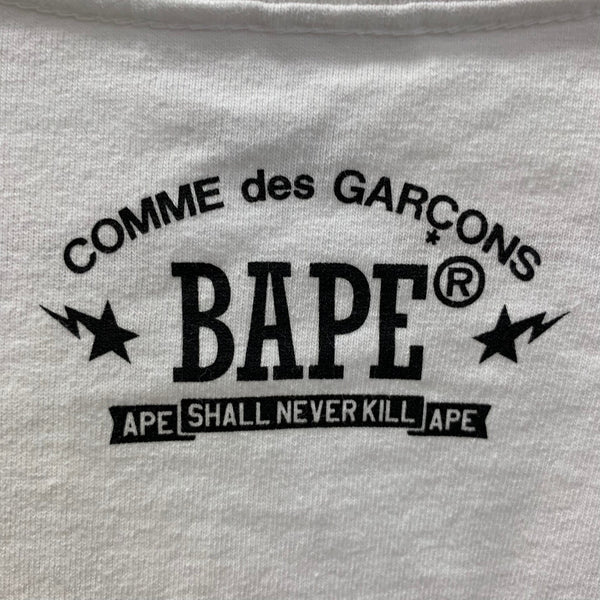 アベイシングエイプ A BATHING APE COMME des GARCONS コラボ 001LTI731901C ロンT ホワイト XLサイズ 201MT-4796