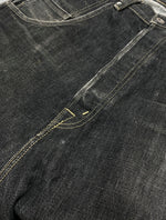 ガンリュウ GANRYU 09AW SARROUEL DENIM PANTS サルエル デニム パンツ FUMITO GANRYU ボタンフライ パッチ ズボン 黒 無地 ED-P011 デニム ブラック Mサイズ 104MB-156