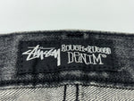 ステューシー STUSSY × LEVI'S リーバイス SS502 ダメージ加工 リペア加工 デニム ジーンズ 黒 ロゴ デニム ブラック 30 104MB-337