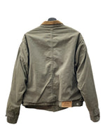 ラルフローレン RalphLauren 90s DUCK JACKET ダック ジャケット ワーク 革パッチ 襟コーデュロイ 裏地ブランケット USA製 アウター 緑 ジャケット ロゴ カーキ XLサイズ 104MT-1380