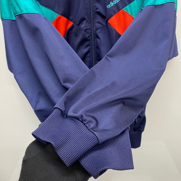 【曜日割引対象外】 アディダス adidas 80's 90's トラックジャケット ジャージ ネイビー Lサイズ 201MT-4739 VB