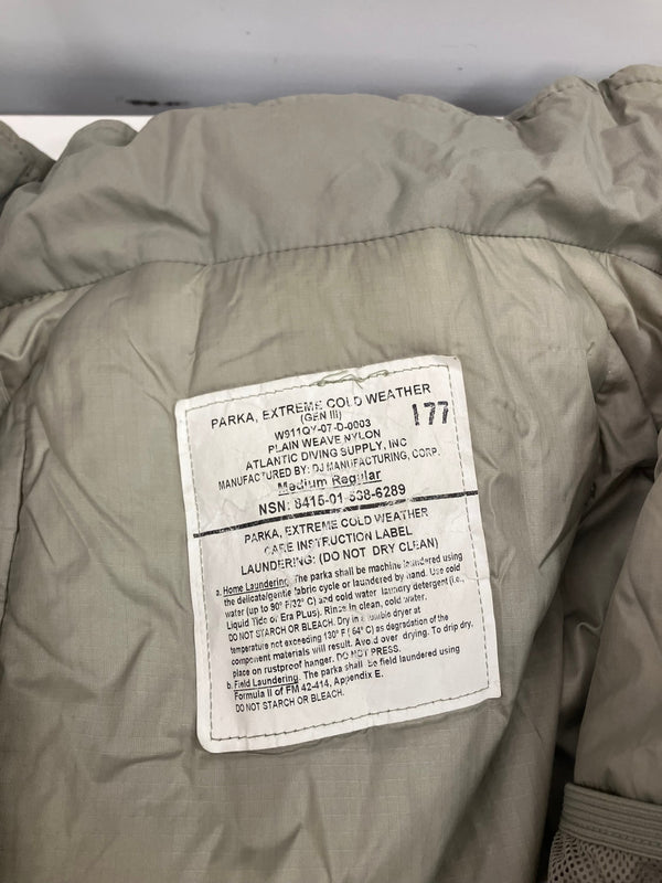 ミリタリー Military 00's 米軍実物 アメリカ軍 ECWCS  GEN III LEVEL 7 エクワックス レベル7 プリマロフト VINTAGE ヴィンテージ Medium Regular ジャケット カーキ Mサイズ 101MT-5416