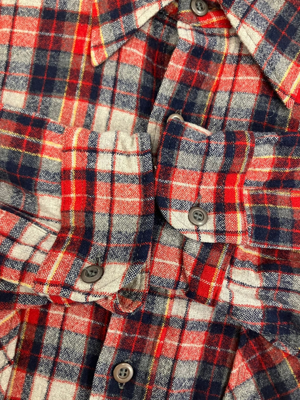 ペンドルトン PENDLETON 80's 80年代 オンブレ シャドー チェック ボードシャツ 長袖 アメリカ製 MADE IN USA Vintage ヴィンテージ L-LONG 長袖シャツ レッド Lサイズ 101MT-3596