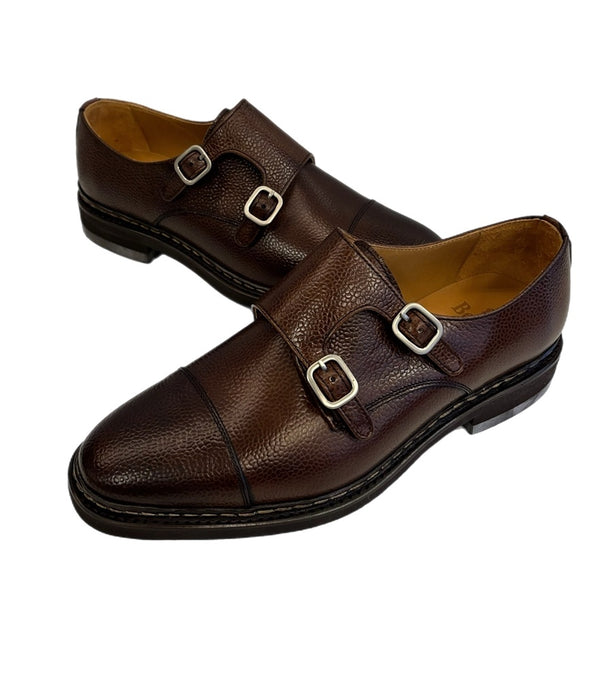 バーウィック Berwick ストレートチップ ダブルモンクストラップシューズ Vibramソール 5245 メンズ靴 ローファー ブラウン サイズ7 101sh-2249