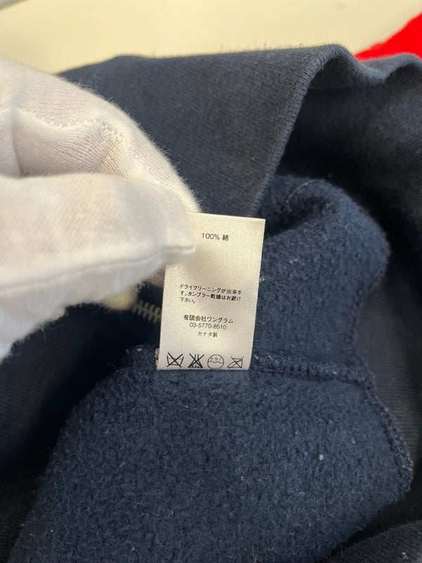 シュプリーム SUPREME 15AW Hooded Track Zip-Up Sweat フーデッドトラックジプアップスウェット パーカースリーブロゴ 紺 パーカ ネイビー Lサイズ 101MT-5046