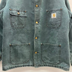 【曜日割引対象外】 カーハート Carhartt 90's チョアコート ダック カバーオール ブランケットライナー ジャケット グリーン 201MT-4580 VB