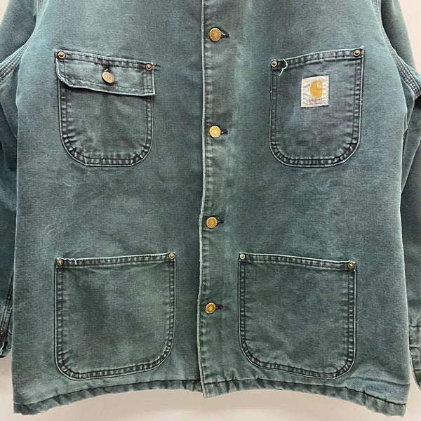【曜日割引対象外】 カーハート Carhartt 90's チョアコート ダック カバーオール ブランケットライナー ジャケット グリーン 201MT-4580 VB