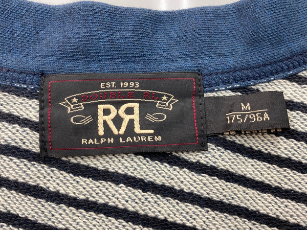 ダブルアールエル RRL SWEAT CARDIGAN 一ツ星タグ スウェット地 ボーダー 紺 カーディガン 無地 ネイビー Mサイズ 104MT-2021