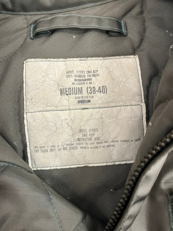 ミリタリー military US AIR FORCE 80's CWU-45/P flight jacket フライト ジャケット ISRATEX社製 ヴィンテージ 緑 8415-00-310-1126 ジャケット カーキ Mサイズ 101MT-5294