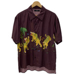 インク ink オープンカラーシャツ 半袖シャツ レッド Mサイズ 201MT-3765