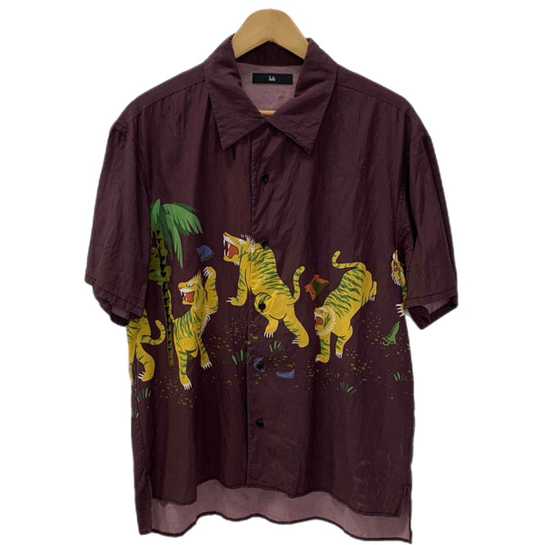 インク ink オープンカラーシャツ 半袖シャツ レッド Mサイズ 201MT-3765