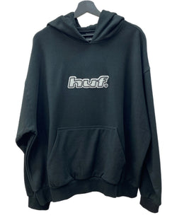 ハフ HUF LOGO APPLIQUE HOODED FLEECE ロゴ アップリケ フーディ フリース 黒 FL00229 パーカ ロゴ ブラック XLサイズ 104MT-1831