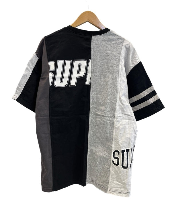 シュプリーム SUPREME Reconstructed S/S TOP TEE ロゴ パッチワーク 半袖カットソー  Tシャツ グレー Lサイズ 101MT-5210