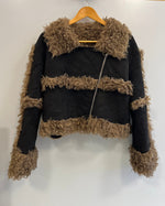 ダーリッチ Darich スウェードボンバージャケット ファージャケット 黒 112033015 ジャケット ブラック フリーサイズ 101LT-261