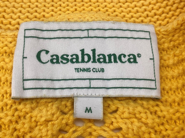 カサブランカ Casablanca Crochet Polo Shirt クロケット ポロ シャツ ニット黄 CASABLANCA22SS-8 半袖シャツ ロゴ イエロー Mサイズ 104MT-1771