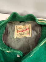 ヴィンテージ vintage 50's 50年代 TIMBERLINE ウール スタジャン バーシティジャケット アワードジャケット 袖レザー ツートン ベージュ 38 ジャケット グリーン 101MT-5450