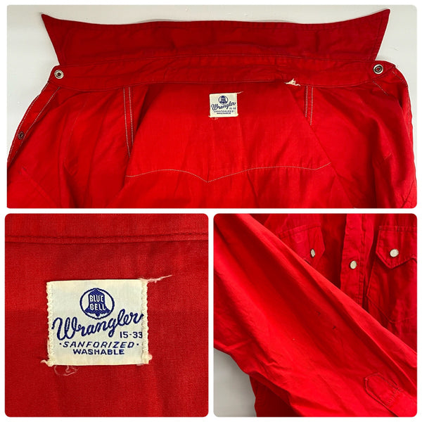 【曜日割引対象外】 ラングラー Wrangler 60's WESTERN SHIRT 長袖シャツ レッド 15-33サイズ 201MT-4376 VB