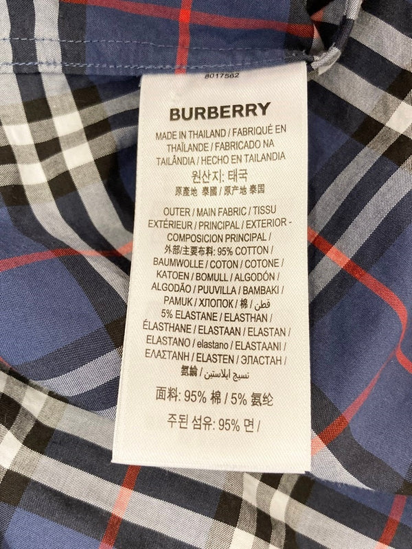 バーバリー Burberry TBロゴ刺繍 ノバチェック 長袖シャツ 長袖シャツ ネイビー Lサイズ 101MT-2738