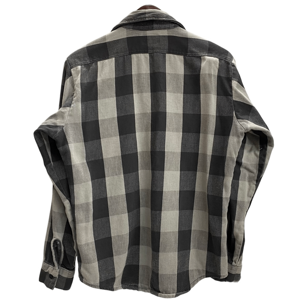 【曜日割引対象外】 ファイブブラザー FIVE BROTHER 80's ネルシャツ グレー USA製 長袖シャツ ブラック Mサイズ 201MT-4515 VB