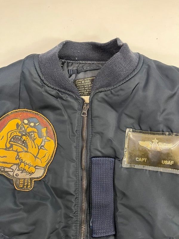 アビレックス AVIREX B-15C フライトジャケット ミリタリージャケット USA製 紺 618279 36 ジャケット ネイビー 101MT-5429