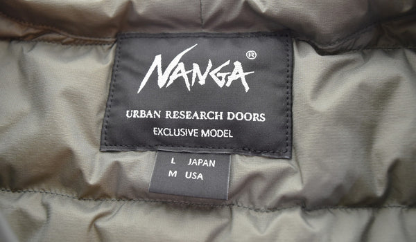 ナンガ NANGA URBAN RESARCH DOORSアーバンリサーチ インナーダウンジャケット DM47-24D201-F ジャケット グリーン Lサイズ 103MT-3278