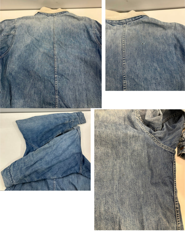 ヴィンテージ vintage 80's 80年代 BIG SMITH ビッグスミス デニムカバーオール チョアコート 金ボタン 襟コーデュロイ ジャケット ブルー 101MT-4897