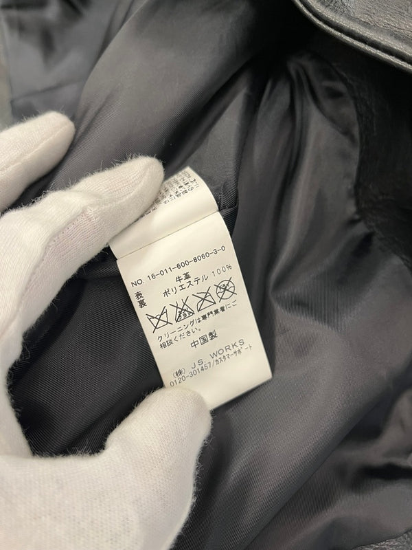 ジャーナルスタンダード JOURNAL STANDARD 牛革 ダブルライダースジャケット レザージャケット バイカー 黒 カウハイド 16-011-600-8060-3-0 ジャケット ブラック Lサイズ 101MT-5168